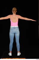  Vinna Reed blue jeans casual pink bodysuit standing t poses white sneakers whole body 0005.jpg
